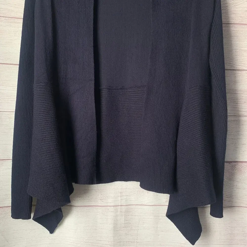 Verve Ami Navy Blue Cardigan Sweater Open Front Long Sleeves Size Small